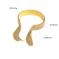 Dimensions détaillées du bracelet jonc ouvert bicolore en acier inoxydable avec pompons - Bracelet à Gland Bicolore Or et Argent (NB-B6274-GS)