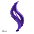 Enkele paarse 18-inch S-vormige vlam aluminiumfolie ballon met metallic glans - 18 Inch / Paars