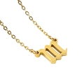 Halskette aus 18K vergoldetem Edelstahl mit Glückszahl 111-999 Anhänger für Damen - 111 (Inklusive Kette)