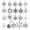 Silver snowflake alloy pendants in various designs for Christmas DIY jewelry making - SN18-Snowflake Series 20 Styles-1 Each-22.5g