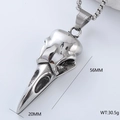 Gothic bird skull pendant necklace in silver stainless steel for hip hop jewelry style - Bird Skull With Chain (Style 7 With Chain)