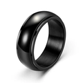 Anello rotante in acciaio inossidabile nero con finitura lucida e satinata - US 7 / Nero Lucido Rotondo Rotante
