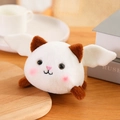 Adorable white plush rabbit doll with brown ears and wings on a cozy wooden table - Cat 12cm