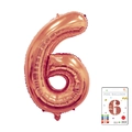 Number 6 rose gold foil balloon 40 inch with premium retail card packaging for parties - 40-inch Rose Gold 6-piece Cardboard Box