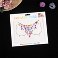 Colorful rhinestone body jewels for chest festival wear displayed on black background - Rainbow Design 7