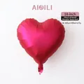 18-inch metallic rose red heart-shaped foil balloon for wedding and party decor - 18-inch Heart Metallic Rose Red
