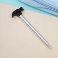 Creative hammer-shaped ballpoint pen with detailed silver body and black tool head - Hammer Pen - Black (with Magnet)