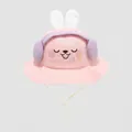 Pink kids fisherman hat with bunny ears and 3D headphone decor for spring sun protection - 50cm (1-3 Years) / Pink Rabbit