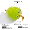 18k gold plated stainless steel grape pendant with green translucent beads charm - Tender Green Grape Charm (PJ91235C)