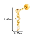 Gold-plated titanium steel stud earring with sparkling zircons and a drop design 1.43cm - Cross Marquise Pendant Style (0189-2#金)