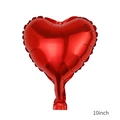 10-inch shiny red heart-shaped foil balloon with metallic finish for party decorations - 10 Inch Heart Red