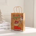 Detail of Christmas brown kraft paper gift bag with snowman and Merry Christmas print - 023-2/Snowman and Boot