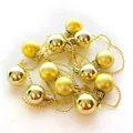 Gold Christmas ball ornament set with mixed matte and glossy finishes and bead chains - 1.9M Golden Ball String
