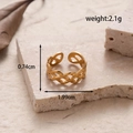 Adjustable golden woven texture crossover ring with retro bohemian style design - Multi-layer Braided Texture-Gold