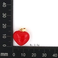 Ciondolo a cuore rosso con gancio dorato pesa 2,5g e misura 18mm per 15mm di - Cuore Liscio 04 Piccolo