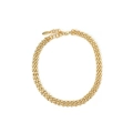 Dreireihige goldene Mesh-Halskette mit verstellbarem Karabinerverschluss und Logo - Drei-reihige Mesh-Halskette / Gold