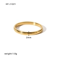 Minimalist 18K gold plated stainless steel ring with 2mm band width and 1.0g weight - US 8 / Minimalist Band (HF-J1221) / Gold