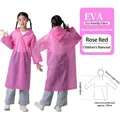 Impermeabile per bambini rosso rosa in EVA ecologico con cappuccio protettivo - Rosa (Bambino Bocca Larga 90g)
