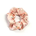 Dettaglio dell'elastico in raso rosa con stampe di coniglietti pasquali e carote - Rosa Coniglio Carota-2