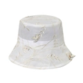 Chapeau bob d'été en dentelle avec broderie de papillon et motifs floraux en maille - 58cm / Blanc Cassé