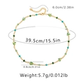 Detail view of colorful crystal butterfly necklace with dimensions and chain length info - KN0308-2-Teal Butterfly