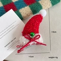 Mini fermaglio per capelli a cappello di Babbo Natale con pon pon bianco e campanello - Cappello di Babbo Natale Rosso con Campanello