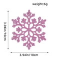 Pink glitter snowflake ornament for Christmas tree decoration, 10cm size hanging pendant - 12Pcs/Pack / Pink Type C