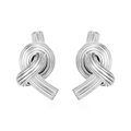 Pendientes de nudo retorcido plateados en acero inoxidable para un estilo moderno minimal - Color Acero