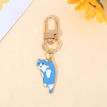 Portachiavi con simpatico gatto blu e chiusura a moschettone in metallo dorato - Gatto Blu