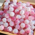 Pink and white gradient 10mm glass beads with gold glitter for DIY jewelry making - 10mm / Ice Cyan