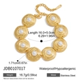 Detailed size specifications of 18K gold-plated stainless steel pearl bracelet - Gold (JDB0107017)