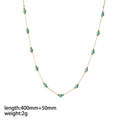 Detail of 18k gold plated anklet with turquoise beads showing 40cm plus 5cm length - Gold - Turquoise Style Necklace (TN3292)