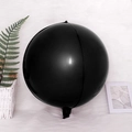 Glossy black round 4D aluminum foil balloon for party decoration on soft white background - 4D Sphere Black / 22 Inch