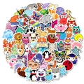 Set di 100 simpatici adesivi di animali cartoni animati impermeabili per laptop e valigie - 100 fogli di animali cartoni animati