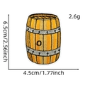 Detailed view of beer barrel embroidery patch with dimensions 6.5cm by 4.5cm - Beer Wooden Barrel