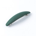 Minimalist matte dark green hair clip with silver metal spring clip on white background - Matte Army Green