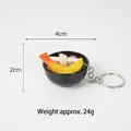 Miniature tempura ramen bowl keychain with realistic fried shrimp and noodles 4cm charm - Shrimp Tempura (With Keychain)