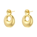 Macro detail of 18K gold plated fish tail ear stud bases for DIY pearl jewelry - Oval Stud Earrings (VE1543) / Gold