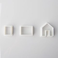 Set di 3 formine per biscotti a forma di casetta di pan di zenzero stampate in 3D - Set da 3 pezzi / Bianco