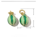 Detailed view of watermelon fruit charms with 16mm height and 8mm width measurements - Striped Watermelon (VH551)