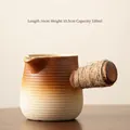 Ceramic teapot with side handle and rope wrap 530ml capacity for stove tea brewing - 530ml / Dafu Jar Pot (Brown Gradient) / 16cmx10.5cm