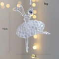 Ornamento natalizio ballerina in acrilico trasparente, effetto cristallo, 15x10cm - Ballerina