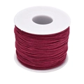 Rouleau de cordon en coton ciré rouge foncé de 1,0 mm sur bobine pour bijoux DIY - Bordeaux