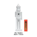 Minimalist 38cm solid white wooden king nutcracker figurine with a red gift box - 38cm / White King