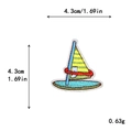 Sailing boat embroidery patch with yellow stripes and blue base for DIY clothing decor - GZ-2529
