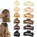 Matte rectangle hair claw clips set in 12-piece earthy tones and two sizes - Coffee Series 12-Piece Set