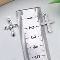 Pendenti a croce hip hop argento con trame diverse, misura di 2 cm di altezza - Croce a Cuore Argento Antico 21x14mm