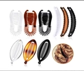 Banana hair clip set in clear, tortoiseshell, and black colors for stylish hair styling - 9 Pcs Set No.13 (90g)