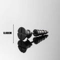 Orecchino a perno nero in acciaio inox a forma di vite, finitura liscia, misura 0,88 cm - Stile Vite a Testa Piatta (S347)