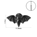 Clou de labret chauve-souris noire en acier inoxydable avec tige sans filetage - Chauve-Souris Polie Noire